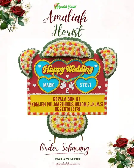 Papan Bunga Pernikahan Poom